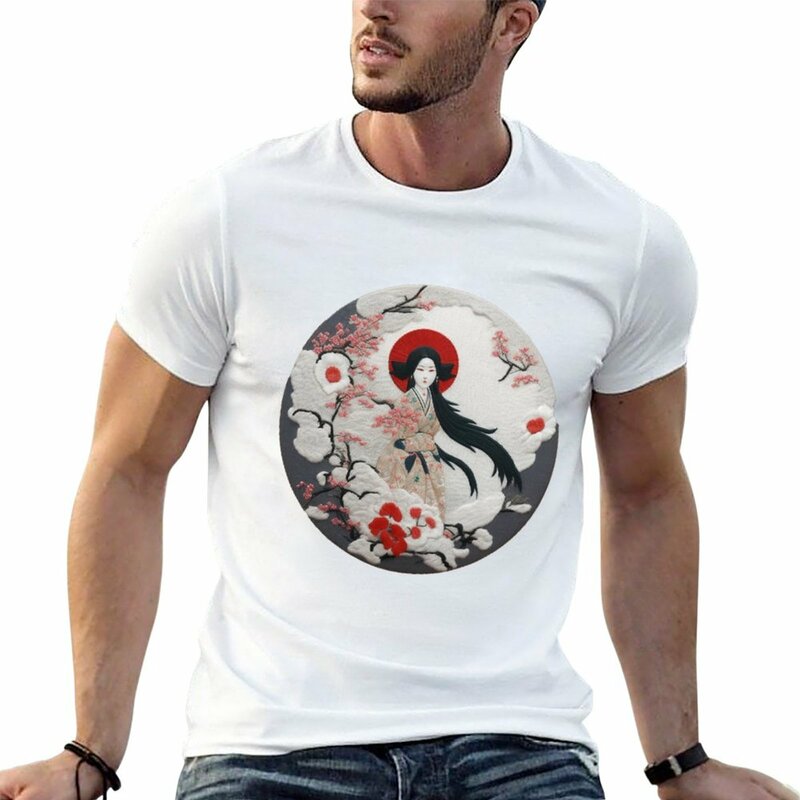 Camiseta de manga corta para hombre, camisa japonesa de Dios Amaterasu, novedad