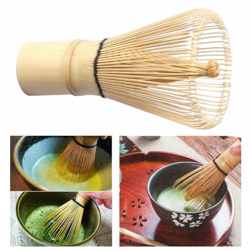 日本のプロの竹のヒザイタチ泡立て器ブラシツール,茶粉グラインダーツール,グリーン