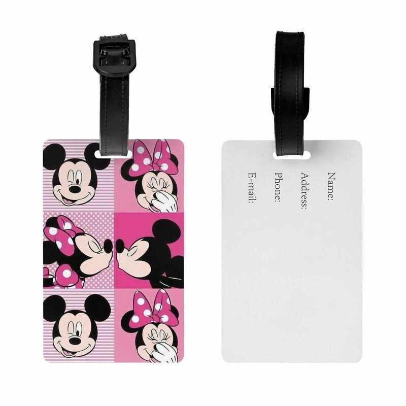 Mickey e Minnie Mouse Bagagem Tag, Bolsa de Viagem, Mala Privacidade Capa, Etiqueta ID