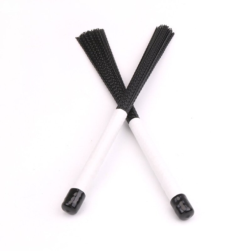 1 Pair Drum Brushes Retractable Nylon Wire Brushes Drum Drum Sticks Brush