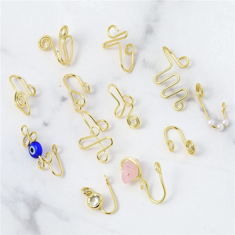 Fake Nose Rings for Women and Men African Nose Cuff Non Piercing Faux Body Piercing Small Clip On Nose Ring Soft Adjustable