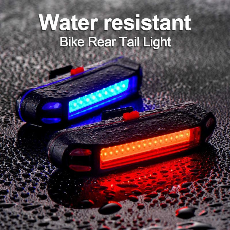 ไฟท้ายจักรยานกันน้ำ USB แบบชาร์จไฟ LED ไฟเตือนภัยจักรยานอุปกรณ์กระพริบ Night ขี่จักรยานไฟท้าย