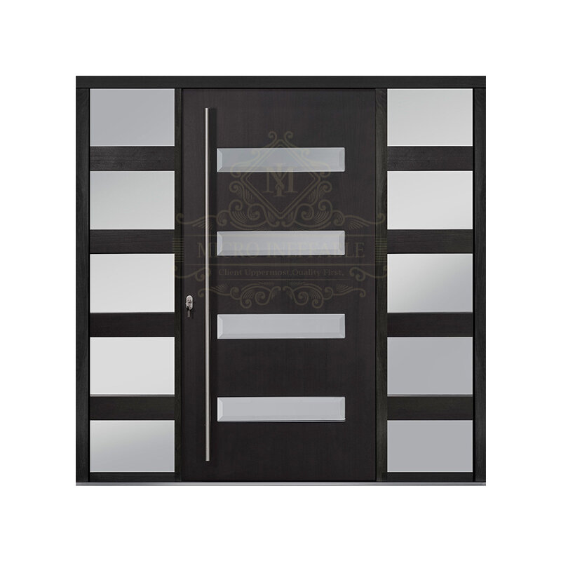 Top Level Modern Design High Quality Exterior Metal Front Steel Security Doors With Sidelight
