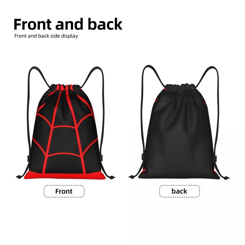 Benutzer definierte Mode Spinnennetz Muster Kordel zug Tasche Männer Frauen leichte Sport Gym Aufbewahrung rucksack