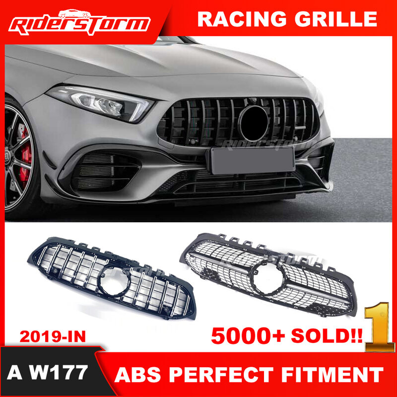 2019+ Front Mesh Suitable for mercedez A Class W177 amg GT Grill A35 Grille Front Bumper Racing grille A180 A200 A250 gt grill