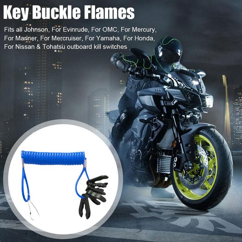 Keychain Style Flameout Rope Outboard Motor Kill Switch Lanyard - Universal 7 Keys Keychain Style Flameout Rope Fits All Johnson