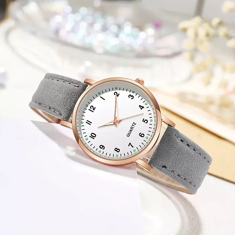 Relojes de pulsera de Cuero Luminoso para Mujer, Reloj sencillo de cuarzo, elegante, a la moda