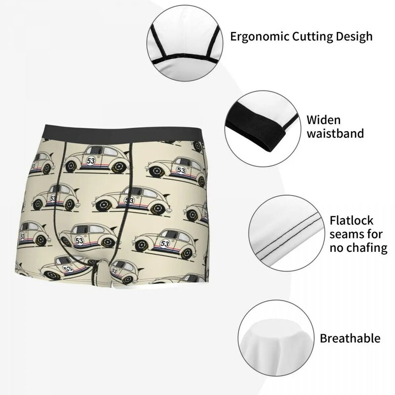 Novelty Disney Classic Racing Car Herbie Boxers Shorts Panties Male Underpants Comfortable Briefs Underwear