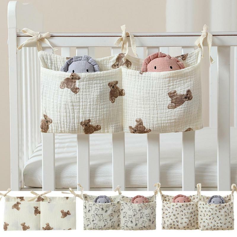Multifuncional algodão berço armazenamento saco, recém-nascido cama cabeceira organizador para crianças, cama do bebê, saco de fraldas