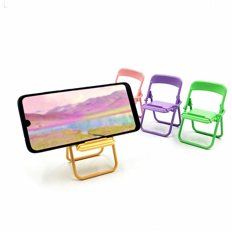 Карамельный цвет Симпатичный мини-стул Подставка для телефона Держатель, Многоугольный настольный универсальный держатель для мобильного телефона Ipad Органайзер для мобильного телефона