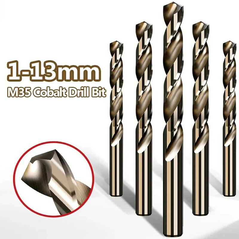 Conjunto de brocas Twist-Dril HSS High Speed Steel, haste micro reta, ferramenta de madeira para perfurar metais, aço inoxidável, 1,0-13mm