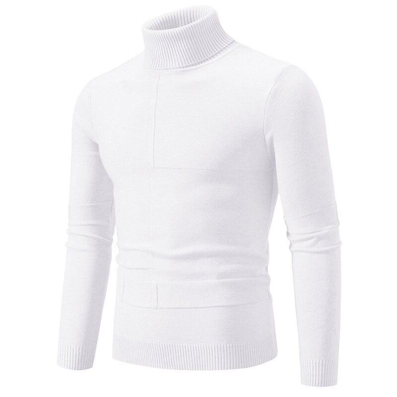 メンズ長袖タートルネックセーター,ベーシックな肌に密着したトップス,無地のセーター,冬に最適