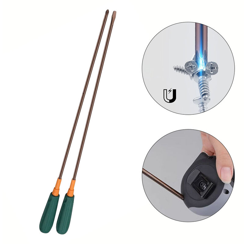 1/2pcs Extended Screwdriver Cross Slotted Head Strong Magnetic Head 300mm Rod 6mm Bit For Workshop Repairing Manual Tools