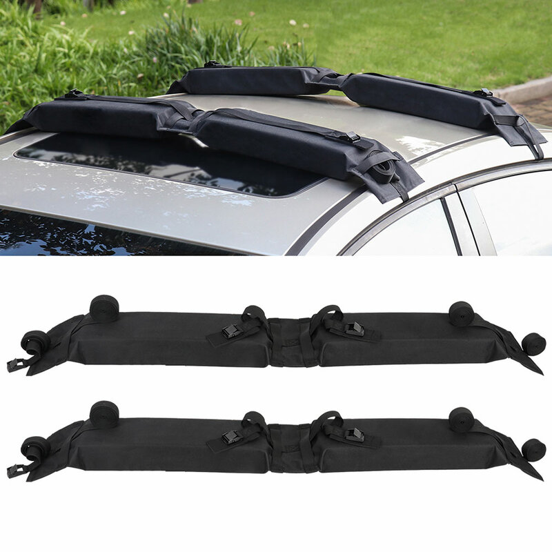 Bantalan rak atap mobil lembut untuk Kayak papan selancar SUP Kano pembawa bagasi SUV selempang selancar berkemah tali pengikat kargo