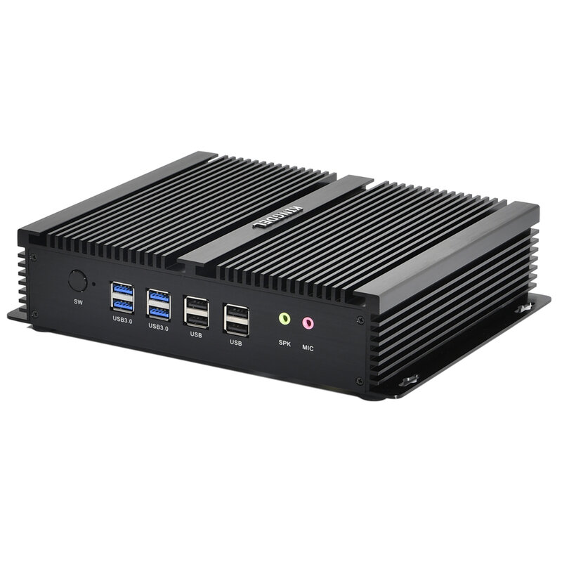 Игровой Компьютер 6 * COM RS232 RS485 Intel Core i7 4500U i5 4200U безвентиляторный промышленный мини-ПК 2 * HDMI двойная LAN USB3 Windows11