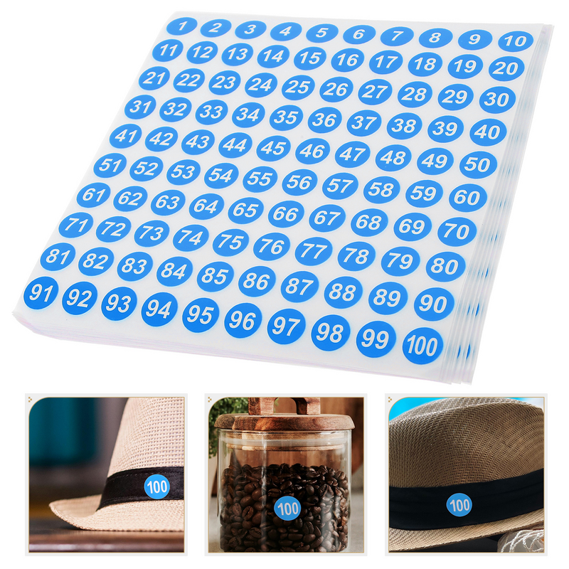 50 Sheets Round Number Stickers Sign for Classroom Labels Numbers Decals Classification