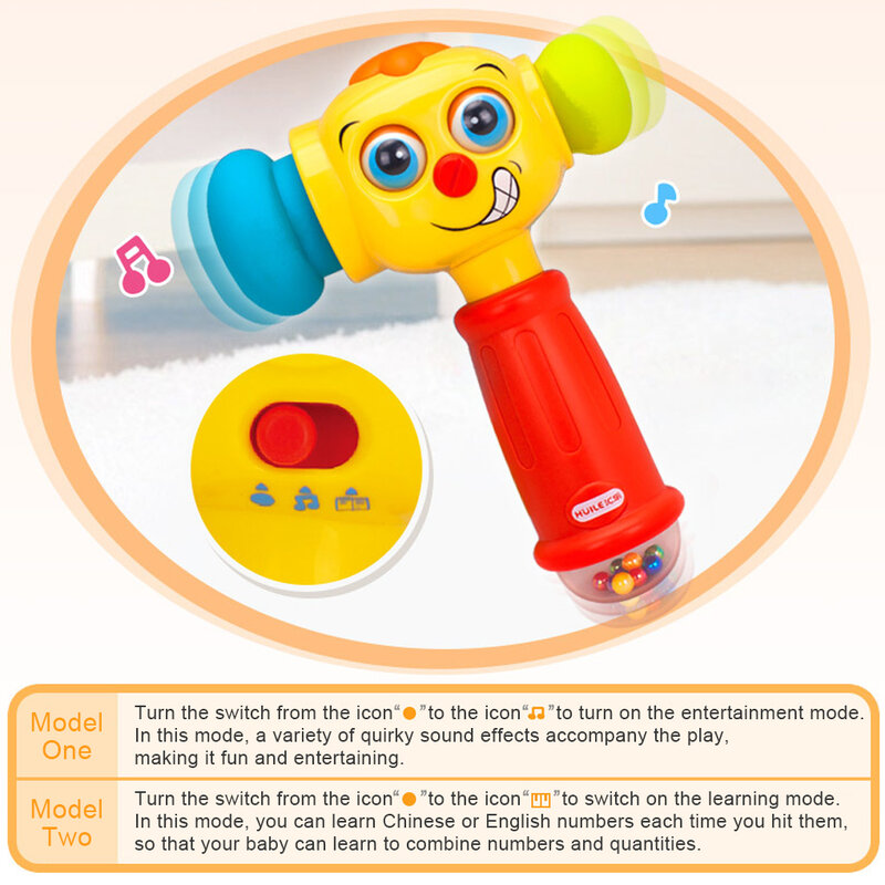 Dziecko młotek zabawka wbijanie muzyki zabawki podświetlane rozrywki rodzic-dziecko