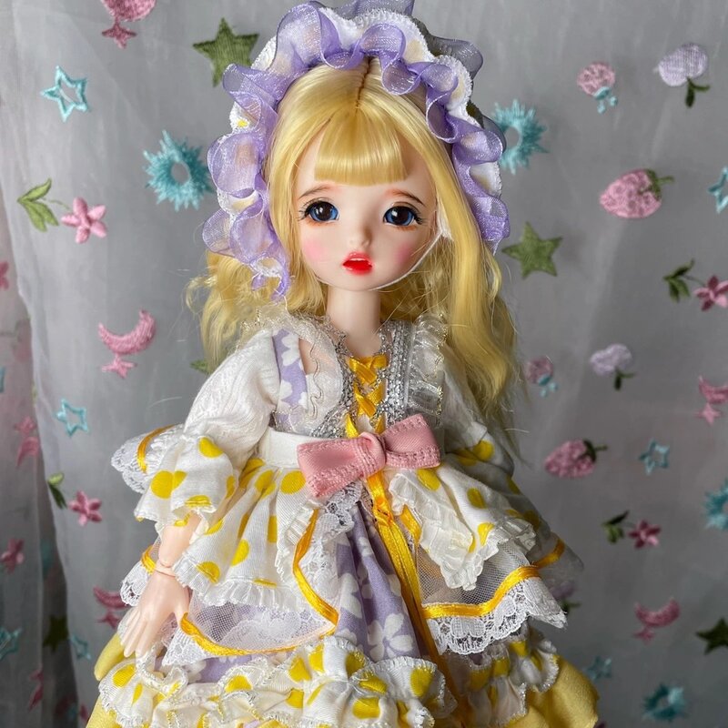 Boneca de juntas com peruca 30cm, boneca bonita bjd, mini boneca de mão, maquiagem com olhos grandes, brinquedo bjd, presentes para meninas, brinquedo de maquiagem