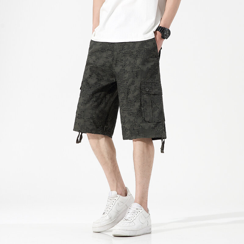 Neue Sommer mode Herren Casual Shorts Cargo Shorts hochwertige lose Camouflage Arbeits hose einfache fünf Shorts