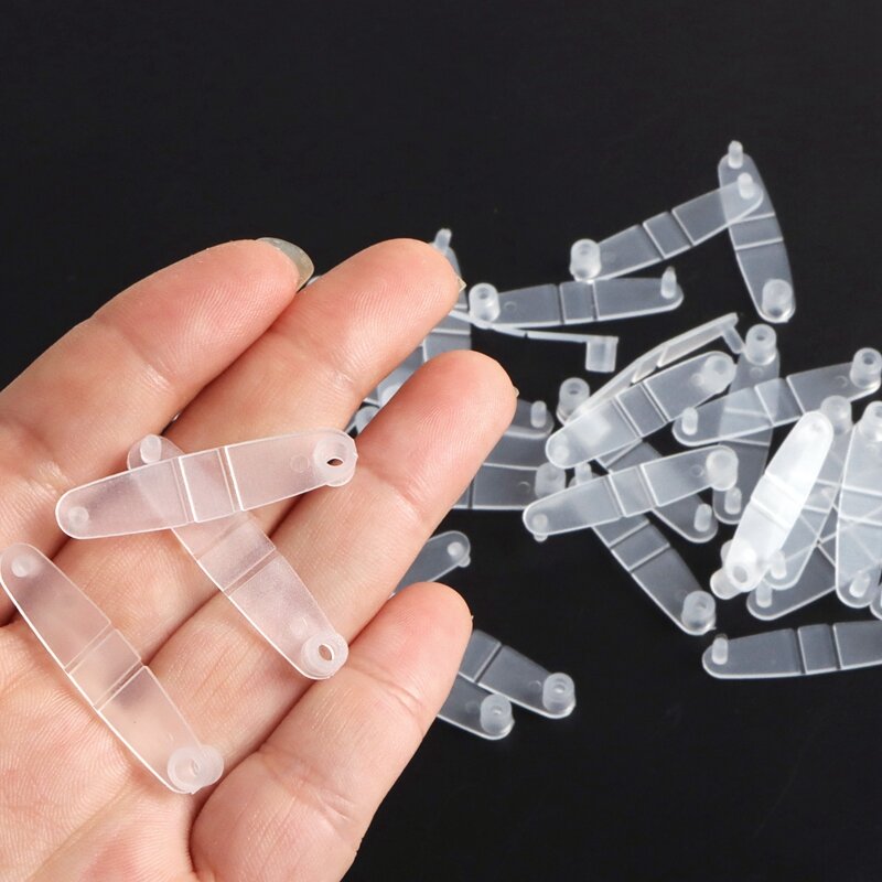 LLavero de plástico blanco con hebilla y botón, adorno plegable transparente, accesorios DIY, 100 piezas