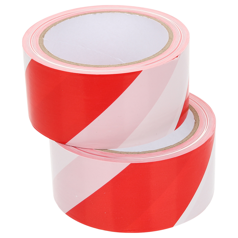 2 Rolls The Tape Red and White Cordon Safety Disposable Hazard Area Barricade Marking Non Sticky