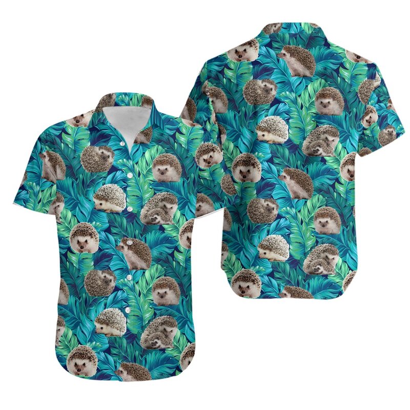 Гавайская Мужская рубашка с коротким рукавом, в стиле хип-хоп