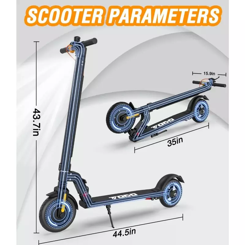 Patinete eléctrico plegable para adultos, Scooter con neumáticos sólidos de 8,5 pulgadas, máximo 15MPH, Range12-19Mile 250W/350W, potente, envío gratis