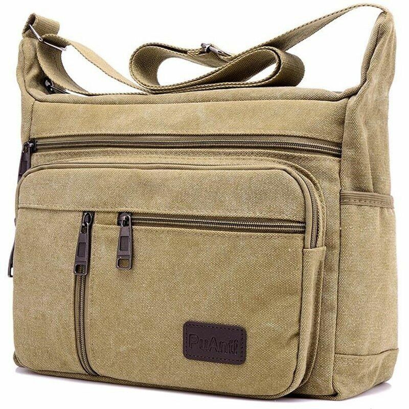 High Quality Men Canvas Shoulder Bag Casual Tote Travel Men's Crossbody Bag Large Capacity Messenger Bag Leisure Travel Backpack