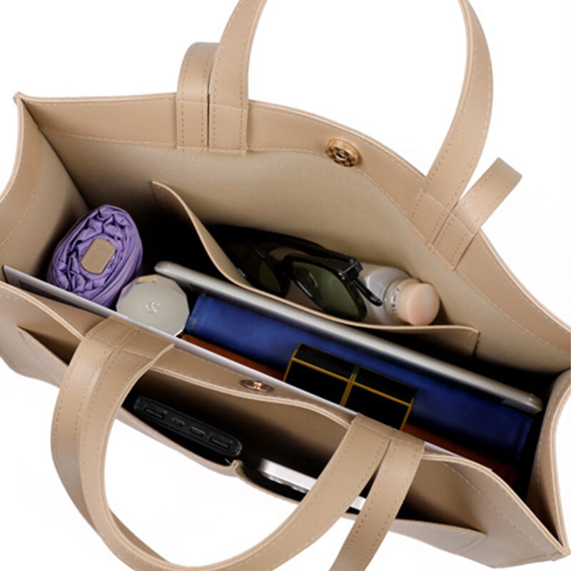 Bolso de mano A4 de cuero PU para mujer, bolsa de hombro de gran capacidad para ordenador portátil de 14 pulgadas, informal, de negocios, a la moda
