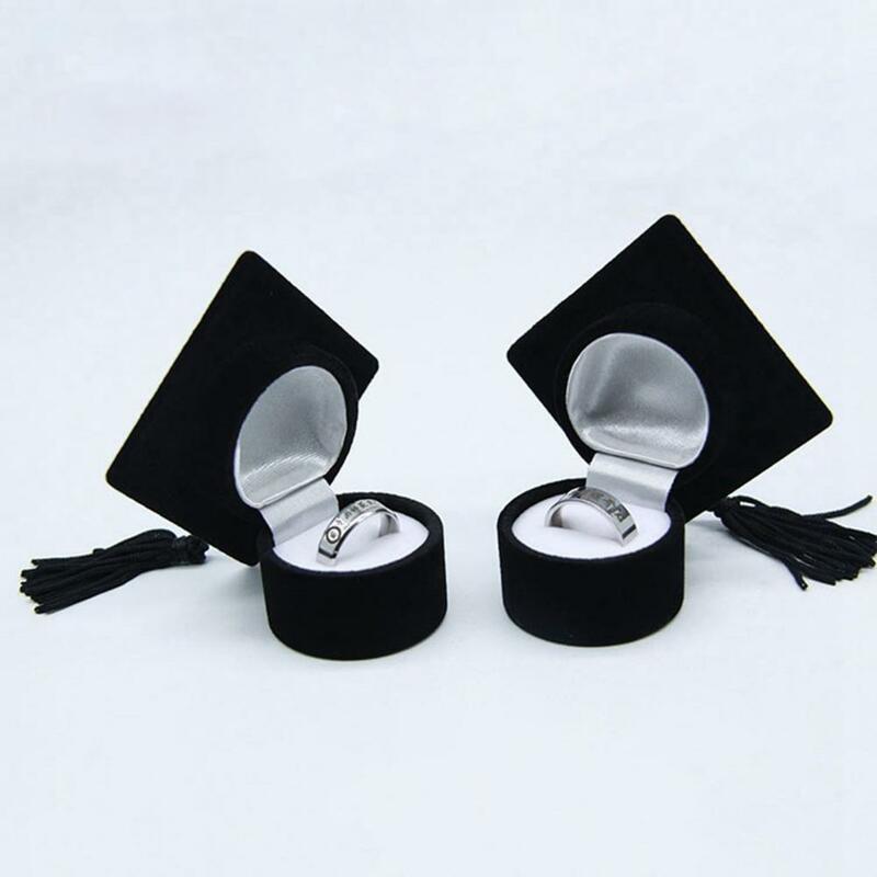 Portagioie custodia per anello per cappello da laurea con nappe tappo per laurea scatola per anello nuziale scatola regalo per esposizione di braccialetti per collana