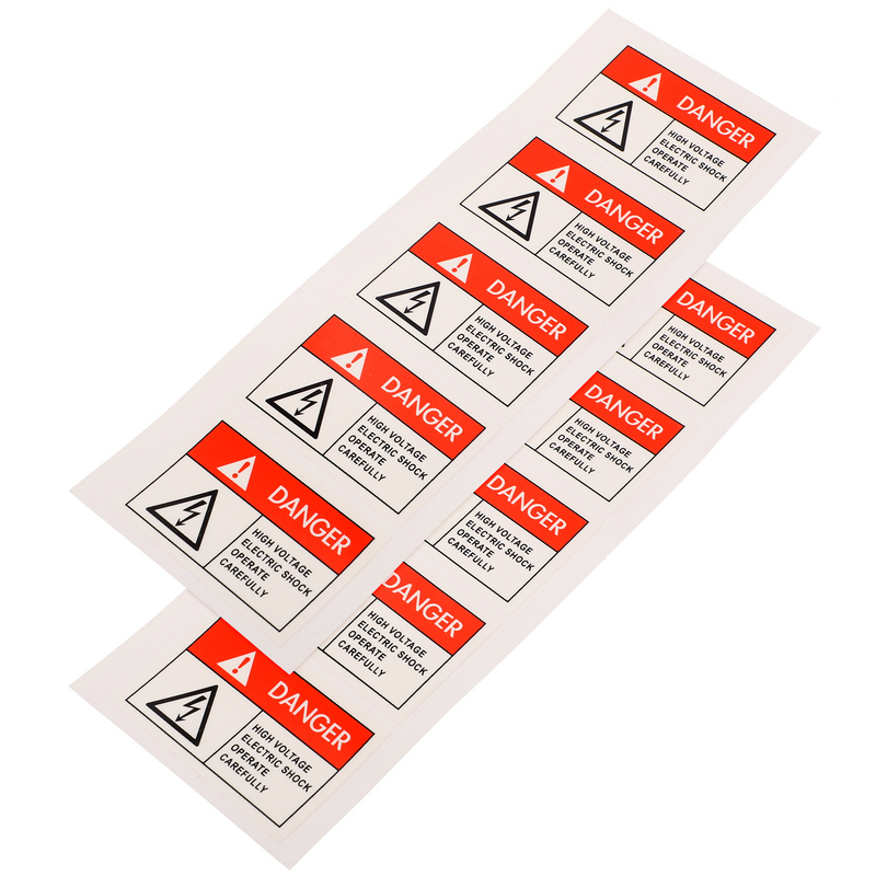 10Pcs DANGER Warning Stickers Adhesive Backside Sign Safe  Sticker Clear Large Font Text Decal