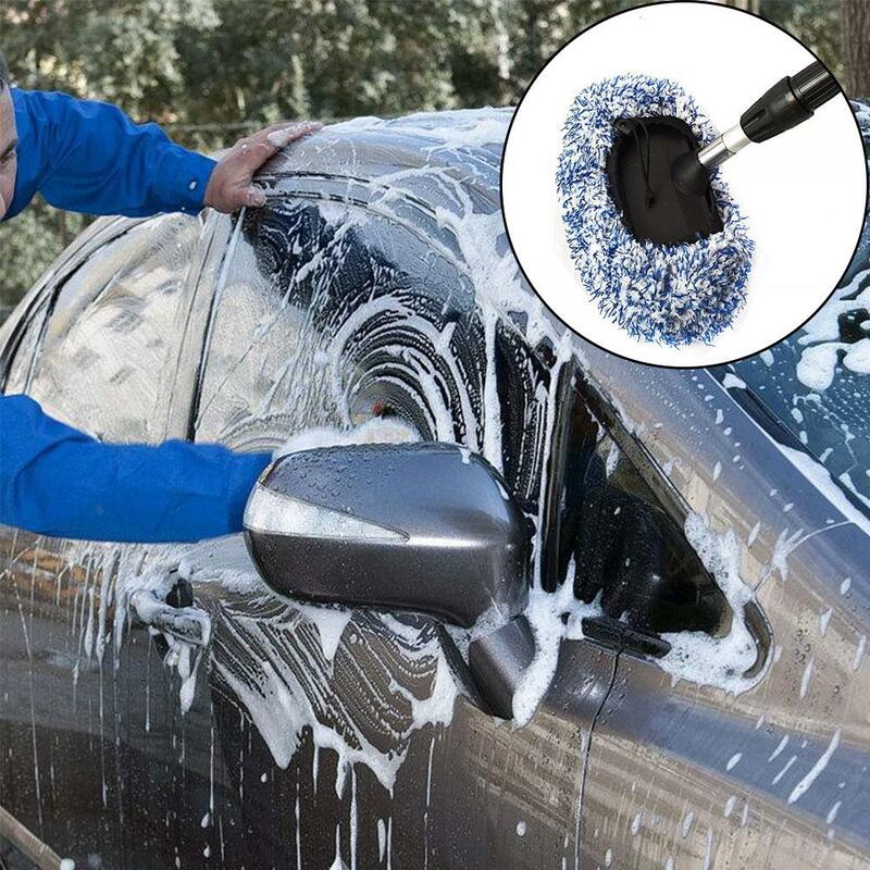 Penutup kain pengganti untuk mobil pegangan panjang sikat kepala sikat cuci mobil mewah penutup sikat pel 1 buah Aksesori pembersih mobil