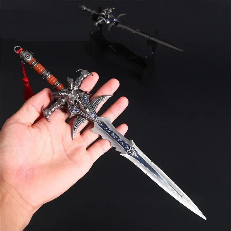 Modelo de arma World of Warcraft, llaveros de aleación de Anime, espada katana, juego de acero real, juguetes para niños, regalo de Katana