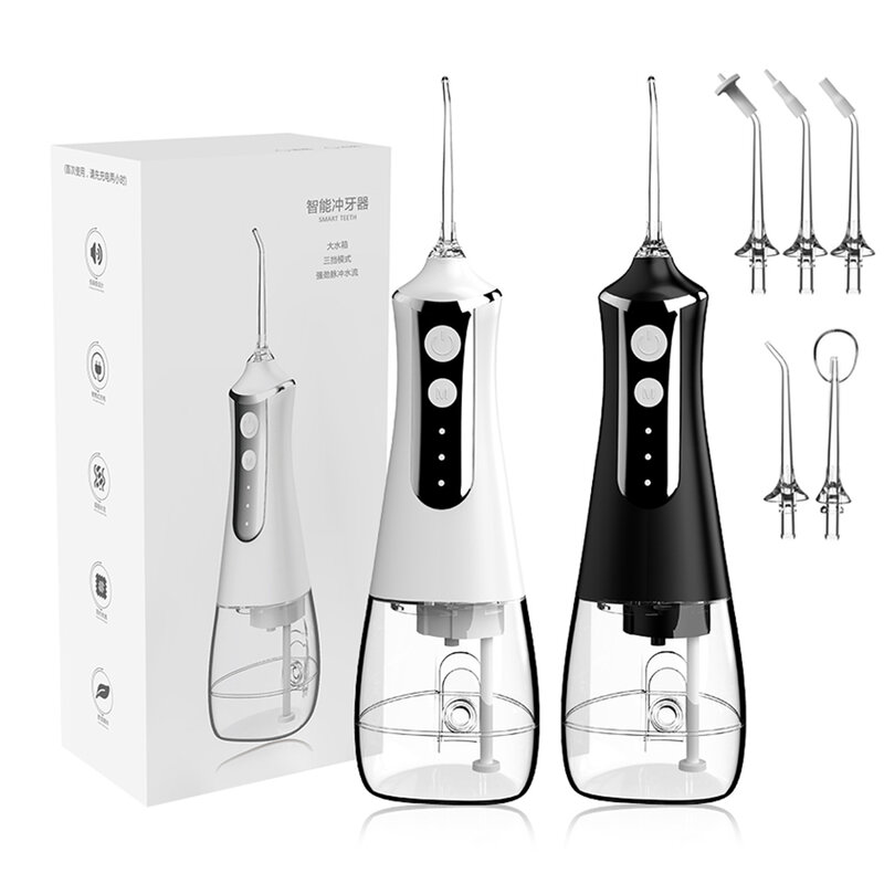 Dental Oral Irrigator Water Flosser Pick for Teeth Cleaner Thread Mouth Washing Machine 5 Nozzles 300ml Dental Floss Jet
