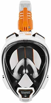 - Aria QR + Quick Release Snorkeling Mask - Full Face Snorkeling Mask - 180 Degree Underwater Vision - 8 Colours and 4 Sizes Cat