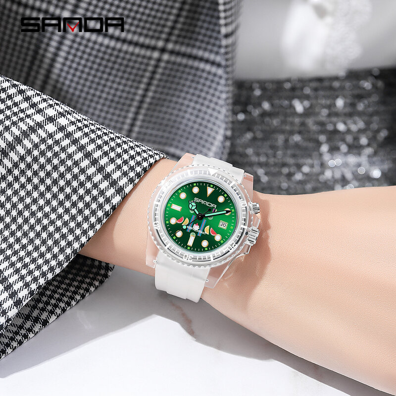 Reloj de pulsera deportivo de silicona para hombre y mujer, cronógrafo de cuarzo, resistente al agua hasta 50M, con calendario y fecha, para negocios, 2024