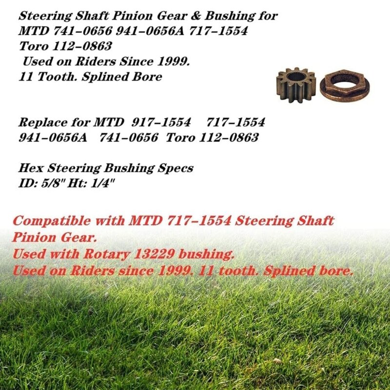Phần bánh răng trục lái máy cắt cỏ cho 1800 LT1018 LT1022 741-04237B 717-1554