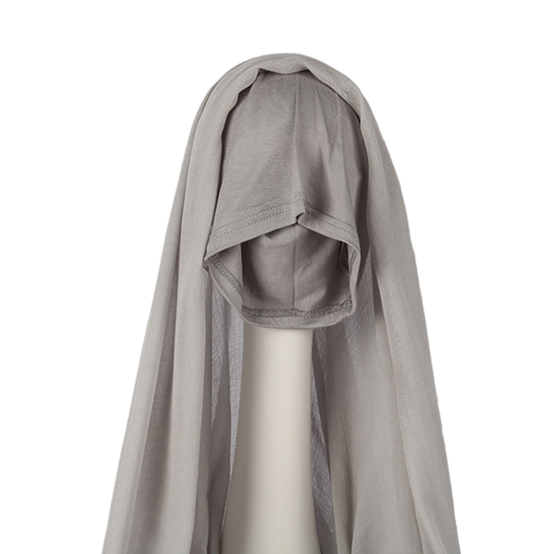 Plain Hijab Sets With Matching Color Cap Soft Light Viscose Rayon Headscarf  High Quality Islam Muslim Set  185x85cm