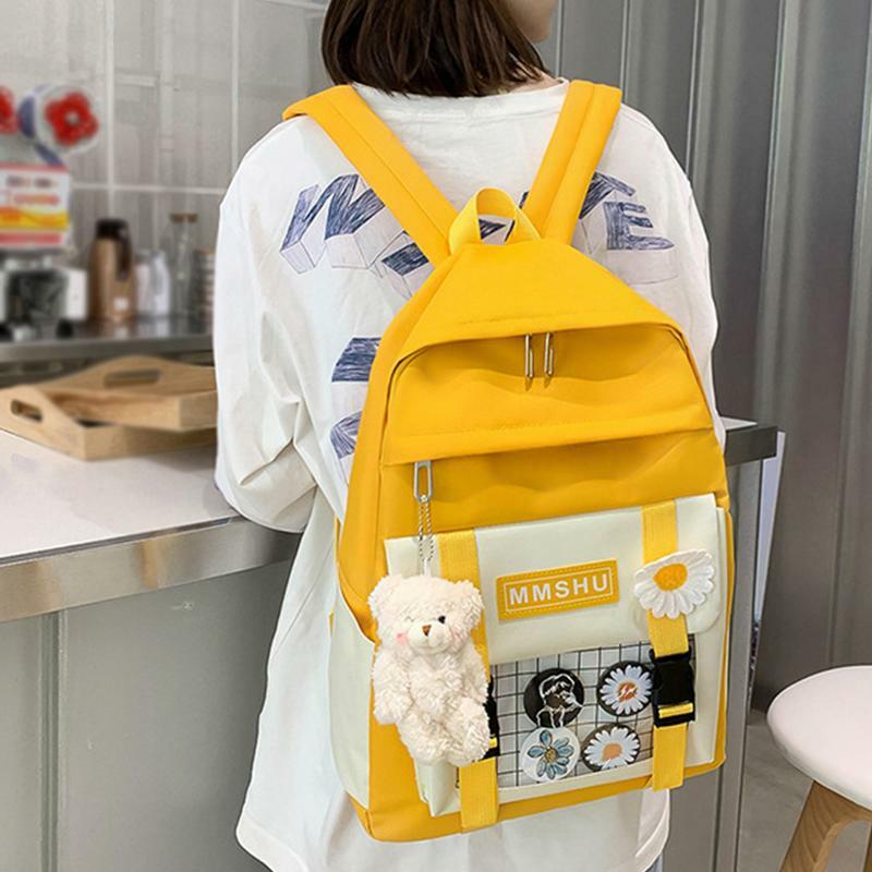 Kawaii plecak dla dziewczynek uroczy japoński plecak 4 szt. Japońska szkoła torba urocza Kawaii plecak plecak do szkoły