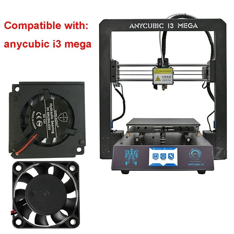 HzdaDeve ventilador de 12V para impresora 3D Anycubi i3 mega s pro piezas de extrusora 45x45x10mm refrigeración DC 4510 40x40x10mm 4010