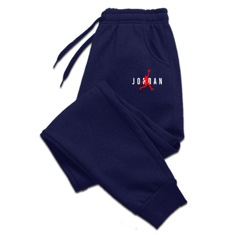 Modne nadrukowane litery męskie spodnie sanitarne, jesienne i zimowe spodnie sportowe z polaru, codzienne spodnie, bieganie i spodnie do fitnessu