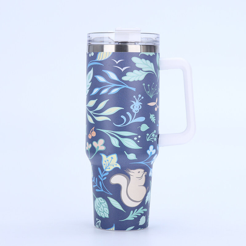 Handle Straw Lid coffee cup Stainless Steel Vacuum Insulated Car Mug Double Wall Thermal Iced Travel Cup