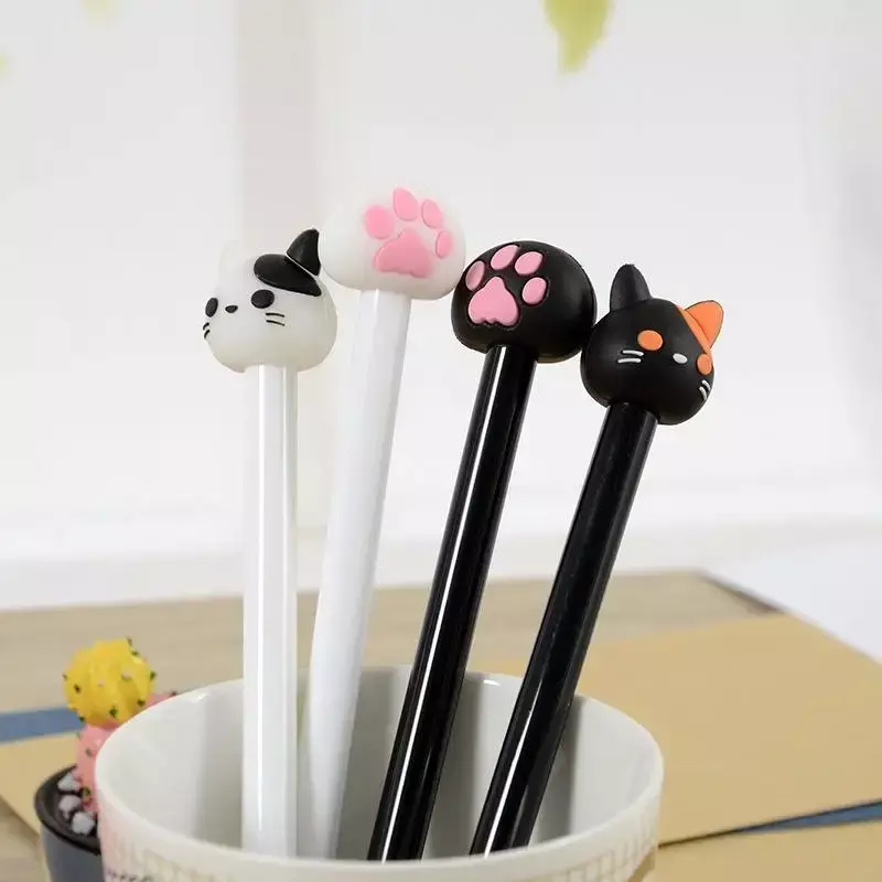 10pcs/batch Kawaii Cat Gel Pen Cute Claw Black Ink for Writing Stationery Office School Supplies Creative Student Drawing Pens