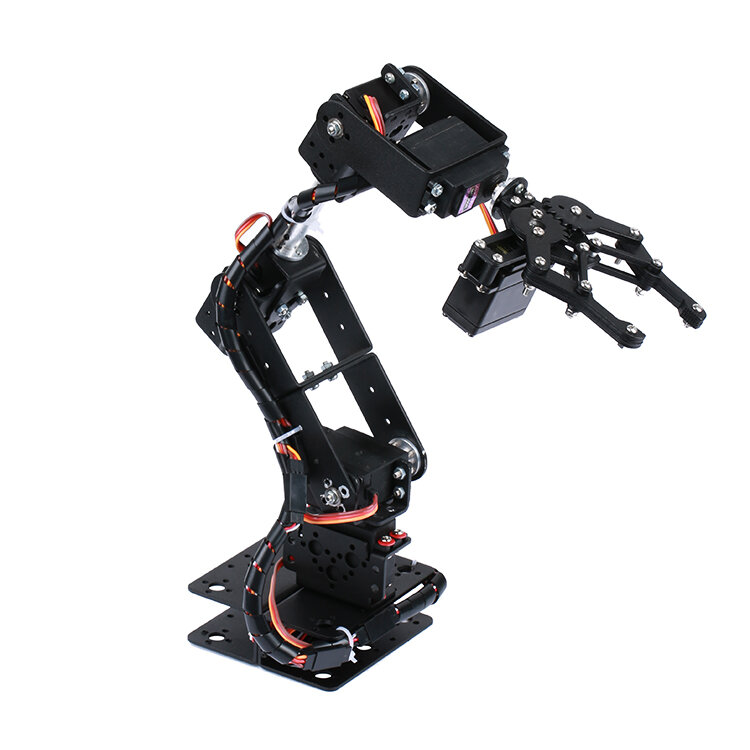 360 Graden 6 Dof Robot Metaallegering Mechanische Arm Klauw Kit Mg996r Voor Arduino Robotica Kit Educatief Ps2 Programmeerbaar Speelgoed