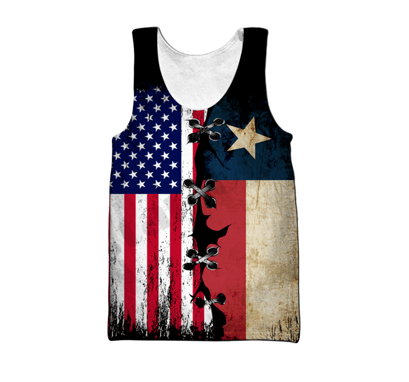 PLstar-Camiseta sin mangas con estampado de la bandera de Texas para hombre y mujer, ropa de calle Harajuku divertida con nombre personalizado, camisetas sin mangas para Fitness, Q-1 Unisex