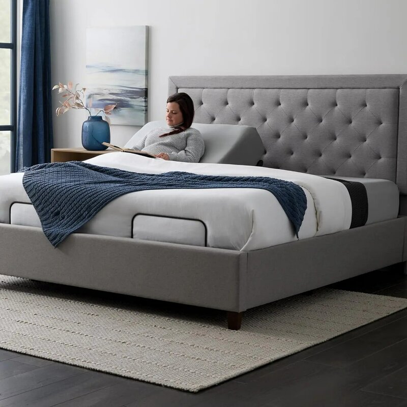 L600 Adjustable Bed Base Frame, Essential bedroom furniture,Head and Foot Incline - Interactive Dual Massage -Under Bed Lighting