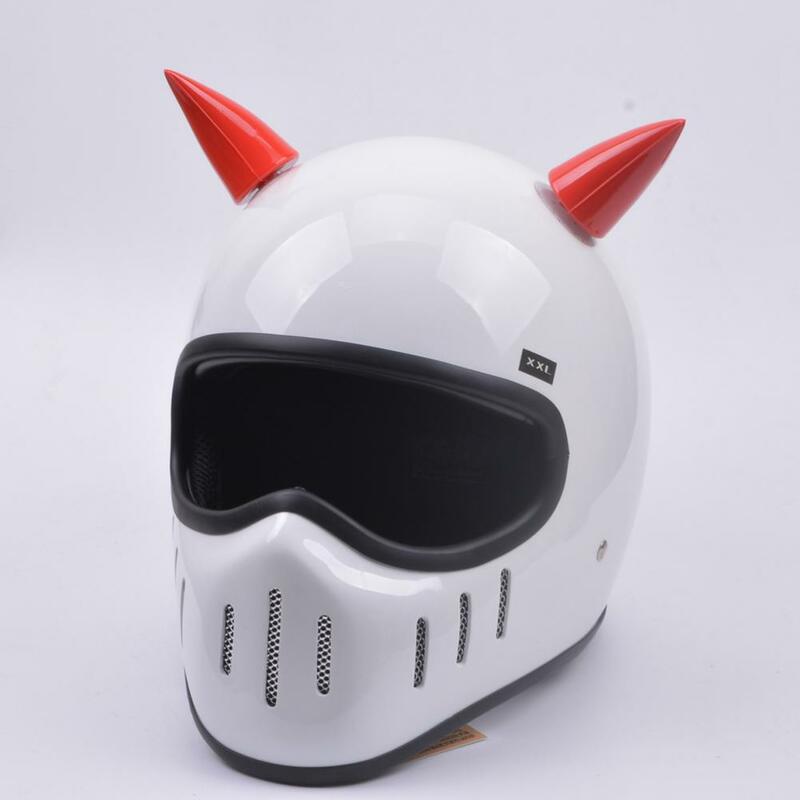Impermeável dupla face adesivo borracha capacete chifres, bonito diabo chifres, acessórios de motocicleta