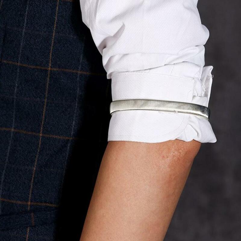 Unisex Stretchy Metal Sleeve Garters Mens Elastic Arm Mens Non-Slip Sleeve Bartender Band Sleeve Shirt Holder Spring Loop C Q3W6