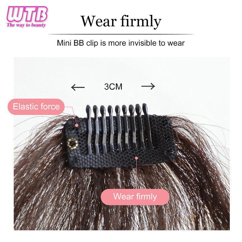 WTB peluca sintética con flequillo, rollo de peluca sin costuras, esponjoso Natural, pieza para mujer