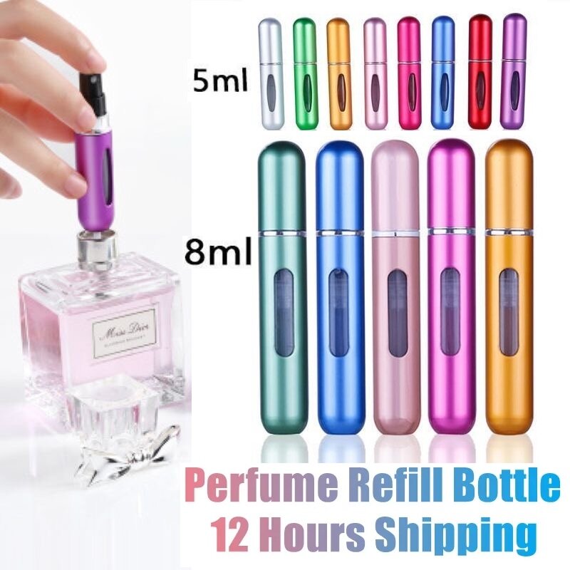 8ml/5ml Perfume Atomizer Portable Liquid Container For Cosmetics Traveling Mini Aluminum Spray Alcochol Empty Refillable Bottle
